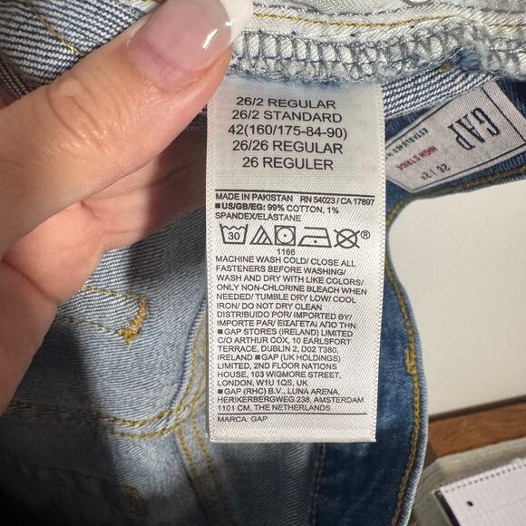 Gap Jeans Women Blue NWT 26/2R High Stride Wide Leg Cotton Medium Wash Minimal - Picture 10 of 10